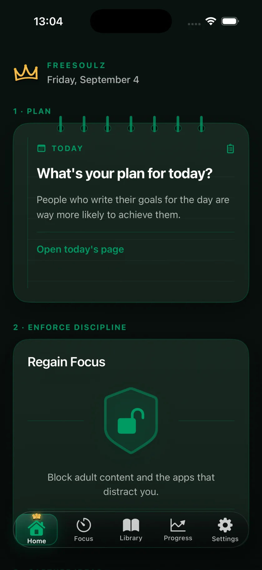 FreeSoulz elite home screen